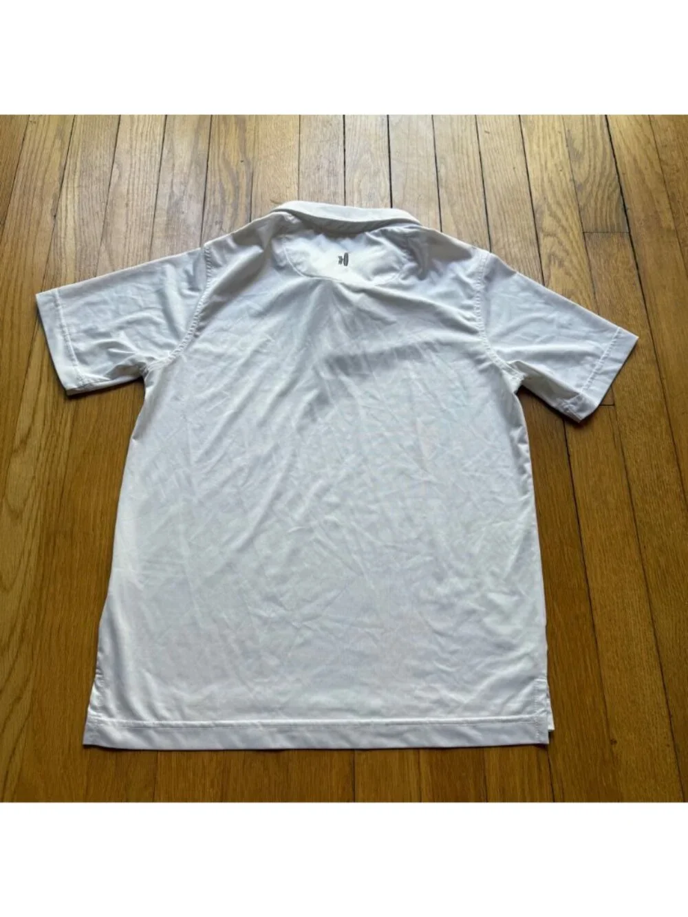 Johnnie-O Boys Size 10 White Preppy Golf Performance Short Sleeve Polo Shirt Top